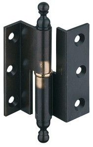 ZAWIAS WIERZCHNI z mosiądzu z łbem stylizowanym dł.50mm /WYGIĘCIE D 7,5mm/ LEWY k.BARWIONY NA BRĄZOWO Häfele 321.44.138