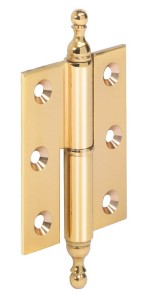 ZAWIAS WIERZCHNI z mosiądzu z łbem stylizowanym dł.50mm /WYGIĘCIE A, proste/ LEWY k.MOSIĄDZ POLEROWANY Häfele 321.40.838