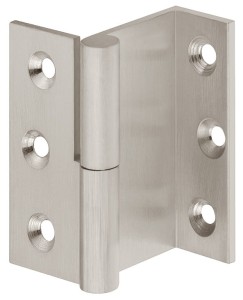 ZAWIAS WIERZCHNI z mosiądzu do drzwi z niepełnym nałożeniem PRAWY k. NIKIEL MAT Häfele 307.01.627