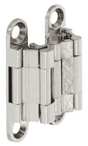 ZAWIAS SEPA MINI do płyt drewnianych 9x39mm z MOSIĄDZU, k.NIKIEL POLEROWANY Häfele 341.27.700