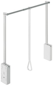 Wieszak opuszczany PANTOGRAF z wbudowanym amortyzatorem, udźwig 10kg 750-1100MM KOLOR BIAŁY/CHROM Häfele 805.25.201