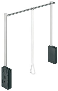 Wieszak opuszczany PANTOGRAF z wbudowanym amortyzatorem, udźwig 10kg 750-1100MM KOLOR CZARNY/CHROM Häfele 805.25.301
