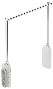 Wieszak opuszczany z pilotem PANTOGRAF ELECTRIC udźwig 17kg 750-1200MM KOLOR BIAŁY/CHROM Häfele 805.23.762