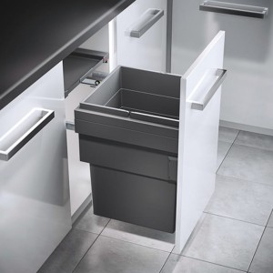 Kosz na śmieci POJEDYNCZY do szafki min. 450 mm, Hailo Synchro Cargo 3608-461 , 1 x 55 litrów HÄFELE 502.58.503 