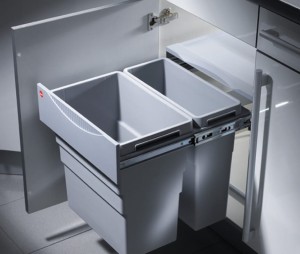 Kosz na śmieci PODWÓJNY do szafki min. 500 mm, Hailo Easy Cargo 3668-50, 1 x 19 i 1 x 30 litrów HÄFELE 502.70.522