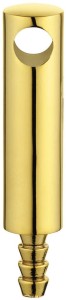 SŁUPEK RELINGU z jednym otworem nieprzelotowym jako słupek końcowy ϕ6 mm, wciskany, STAL SZLIFOWANA w kolorze MOSIĄDZU HÄFELE 812.26.820
