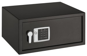 SEJF HOTELOWY z elektronicznym zamkiem szyfrowym 230x170x170mm STAL kolor CZARNY Häfele 836.26.321