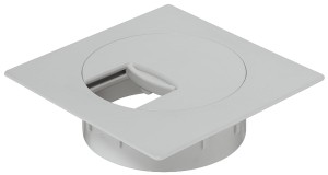 Przelotka kablowa, kwadratowa 80 x 80mm, mocowana w otworze Ø 60 mm, k. JASNY SZARY Häfele 631.07.512