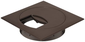 Przelotka kablowa, kwadratowa 80 x 80mm, mocowana w otworze Ø 60 mm, k. BRĄZOWY Häfele 631.07.112