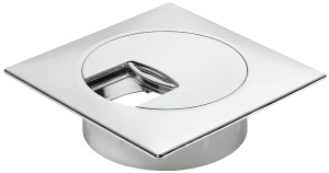 Przelotka kablowa, kwadratowa 100 x 100mm, mocowana w otworze Ø 80 mm, k. CHROM Häfele 631.07.202