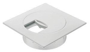 Przelotka kablowa, kwadratowa 100 x 100mm, mocowana w otworze Ø 80 mm, k. BIAŁY Häfele 631.07.702