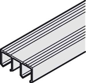 Szyna jezdna podwójn górna do przykręcania ALUMINIUM 2500mm HÄFELE 402.30.652