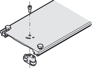 Profil łączący do 2 drzwi przesuwno-rozwiernych dł.650mm HÄFELE 408.30.093