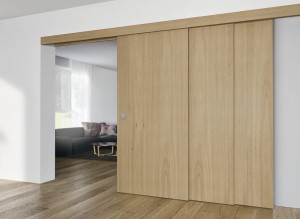 100-A Sliding door - Okucie do drzwi przesuwnych, do 3 drzwi, maks. ciężar skrzydła 65 kg HÄFELE 941.37.001