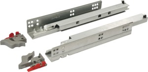 Prowadnica kryta pełny wysuw z hamulcem L=550, do płyty 19mm HÄFELE 433.10.555