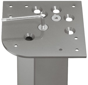 Mocowanie do przykręcania nóg stołu przy użyciu różnych opcje montażu, STAL k.BIAŁE ALUMINIUM RAL 9006 HÄFELE 635.67.990