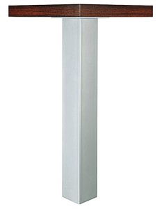 Noga do stołu KWADRATOWA 100 x 100 mm, h=705 mm, STAL k.BIAŁE ALUMINIUM RAL 9006 HÄFELE 635.67.904
