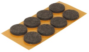 ŚLIZGACZ MEBLOWY SAMOPRZYLEPNY Z FILCU BRĄZOWY fi=24 op.100szt Häfele 650.06.105