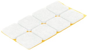 ŚLIZGACZ MEBLOWY SAMOPRZYLEPNY Z FILCU BIAŁY 100X100 op.10szt Häfele 650.06.729