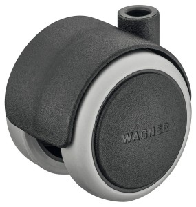 KÓŁKO PODWÓJNE Wagner, skrętne bez blokady, nośność 50kg, Ø=55mm, k.CZARNY HÄFELE 661.74.610