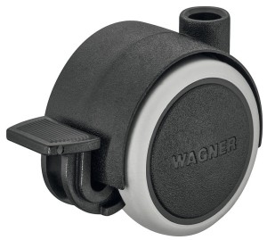 KÓŁKO PODWÓJNE Wagner, skrętne z blokadą, nośność 35kg, Ø=40mm, k.CZARNY HÄFELE 661.74.601