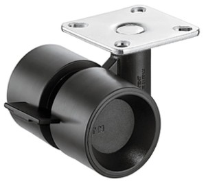 KÓŁKO PODWÓJNE Z PŁYTKĄ skrętne z blokadą, nośność 35kg, Ø=40mm, k.CZARNY  HÄFELE 660.33.371