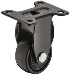 KÓŁKO Z PŁYTKĄ STAŁĄ, nośność 12kg, Ø=25mm, STAL/GUMA, k.CZARNY HÄFELE 663.17.025