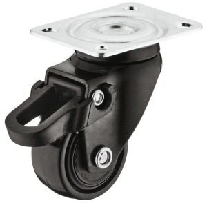 KÓŁKO Z PŁYTKĄ skrętne z blokadą, nośność 12kg, Ø=25mm, STAL/GUMA, k.CZARNY HÄFELE 663.17.015