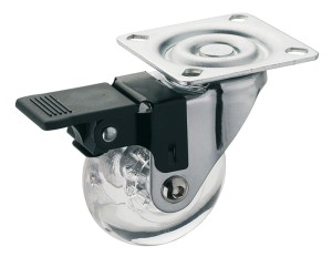 KÓŁKO Z PŁYTKĄ Design-Rubber Trans skrętne z blokadą, nośność 50kg, Ø=60mm, STAL/GUMA HÄFELE 661.75.435