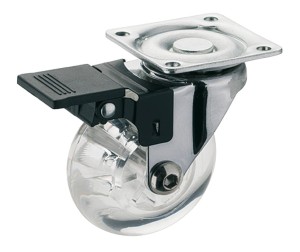 KÓŁKO Z PŁYTKĄ Design-Rubber Trans skrętne z blokadą, nośność 40kg, Ø=50mm, STAL/GUMA HÄFELE 661.75.425