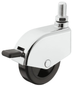 KÓŁKO Z GWINTEM Design-Covered skrętne z blokadą, nośność 50kg, CHROM/ANTRACYT HÄFELE 660.19.289