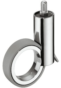 KÓŁKO Z GWINTEM Design-Moebro skrętne z blokadą, nośność 50kg, CHROM/SZARY /op.2szt/ HÄFELE 661.88.202