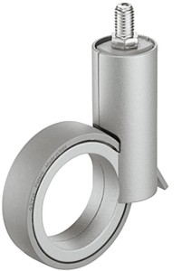 KÓŁKO Z GWINTEM Design-Moebro skrętne z blokadą, nośność 50kg, ALUMINIUM/SZARY /op.2szt/ HÄFELE 661.88.902