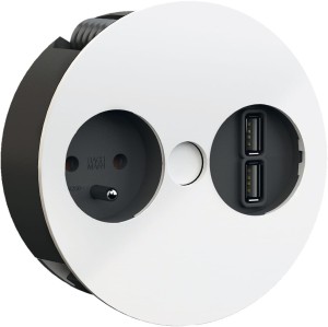 Gniazdo wielopunktowe TWIST 2 gniazda UTE, kolor BIAŁY MAT HÄFELE 822.93.093