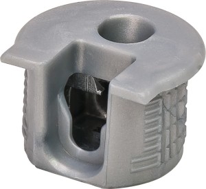 Złączka Rafix 20 tworzywo sztuczne, z dociągiem z zaczepem do grubości płyty 19mm, gł. wiercenia 14,2mm JASNO SZARA 100szt HÄFELE 263.14.205