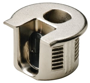 Złączka Rafix 20 bez trzpienia kołkowego z dociągiem z zaczepem do grubości płyty 19mm, gł. wiercenia 14,2mm ZNAL NIKIEL 100szt HÄFELE 263.15.705