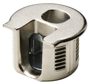 Złączka Rafix 20 bez trzpienia kołkowego z dociągiem bez zaczepu do grubości płyty 19mm, gł. wiercenia 14,2mm ZNAL NIKIEL 100szt HÄFELE 263.11.705