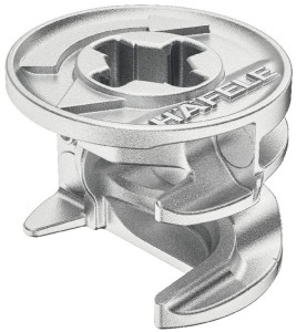 Złączka Minifix 15 bez kołnierza, do płyt o grubości od 19mm, gł. wiercenia 14,0mm SUROWA 100szt HÄFELE 262.26.035