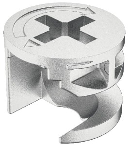 Złączka Minifix 12 bez kołnierza, do płyt o grubości od 12mm, gł. wiercenia 9,5mm SUROWA 100szt HÄFELE 262.17.020