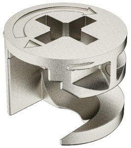 Złączka Minifix 12 bez kołnierza, do płyt o grubości od 12mm, gł. wiercenia 9,5mm NIKLOWANA 100szt HÄFELE 262.17.620