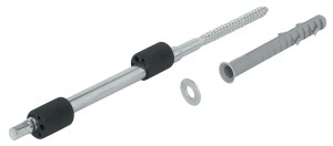 Podpórka wpuszczana do półki o grubości ≥19 mm, z gwintem do drewna i ramowym kołkiem rozporowym, z regulacją HÄFELE 283.32.014