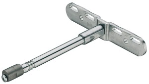 Podpórka wpuszczana do półki o grubości ≥32 mm, z płytką do przykręcania, z regulacją, długość: 150 mm  HÄFELE 283.32.970