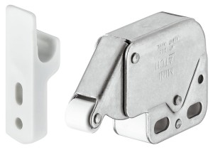 Zatrzask sprężynowy Mini-Latch STAL NIERDZEWNA z BIAŁYM zaczepem HÄFELE 245.54.707