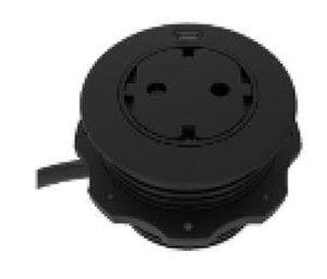 Gniazdo wpuszczane SOLO, 1x CEE, 1xUSB C czarny HÄFELE 820.52.726 