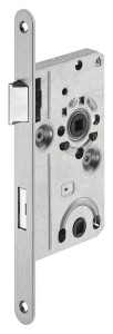 Zamek mechaniczny Startec A=55 mm  "DO WC" LEWE DIN, STAL NIERDZEWNA Häfele 911.32.036