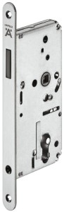 Zamek magnetyczny Startec A=55 mm  "NA WKŁADKĘ" zapadkowy STAL NIERDZEWNA Häfele 911.23.790