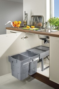 System segregacji odpadów Ninka 1dwa3 z frontem uchylnym 2 x 16 litra HÄFELE 503.74.504